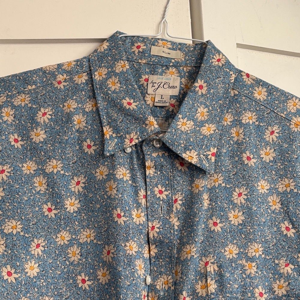 J. Crew Blue Floral Casual Shirt